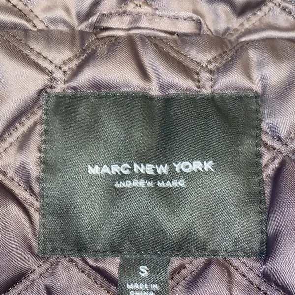 Marc New York Andrew Marc Brighton Dark Purple Quilted Coat Jacket Size Small - Image 15