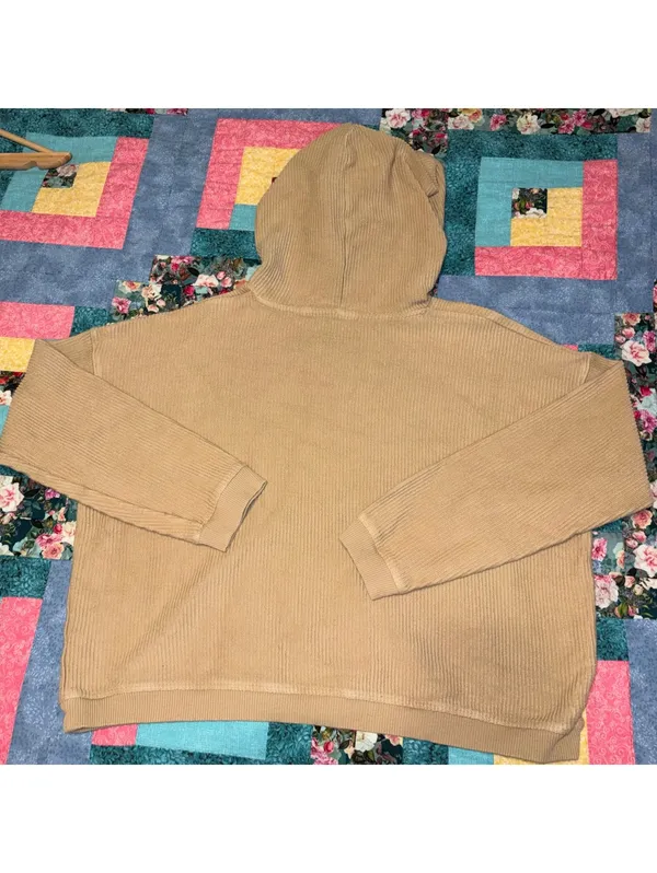 Aerie Woman’s M Medium Ribbed Cropped Hoodie Sweatshirt - Image 5