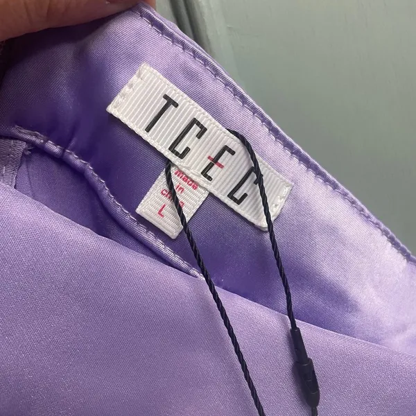 TCEC New Purple Lavender Spring Shorts Size Large Chiffon Overlay - Image 4