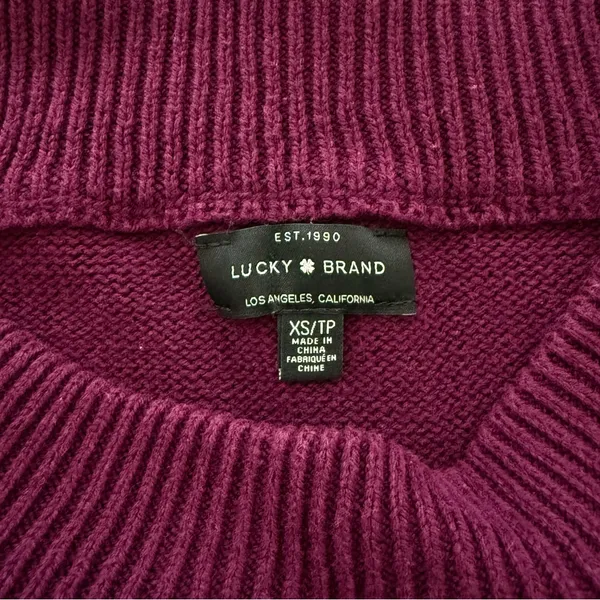 Lucky Brand Tiered color block cotton blend long sleeve sweater - Image 2