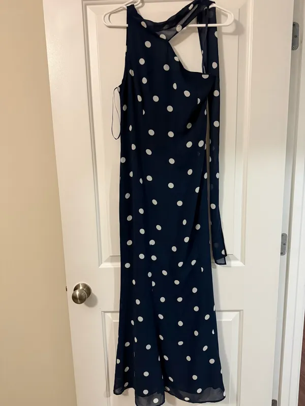 Navy Polka Dot Dress Blue Size 6 - Image 2