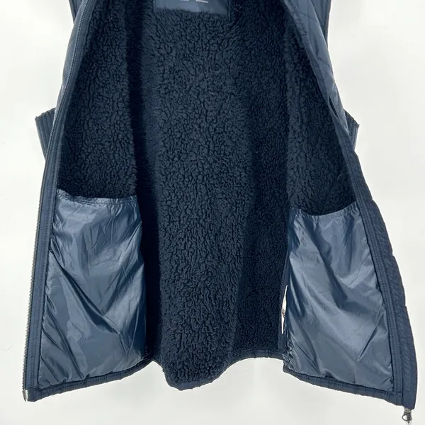 L.L.Bean‎ Vest Womens Quilted Fleece Lined Ski Hiking Navy Blue Small Petite SP - Image 6