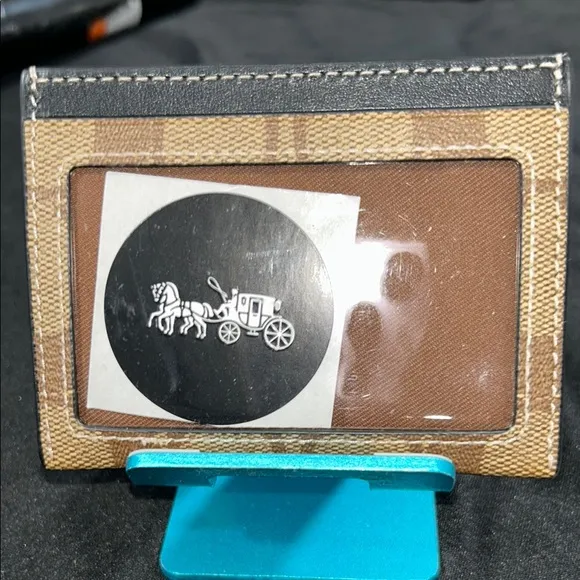 Coach Tan and Black Card Holder - Image 2