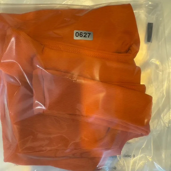 627 |‎ WILO The Label Ribbed Square Neck Athletic Crop Top Orange Womens Small - Image 8