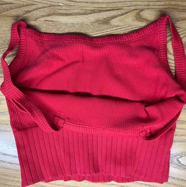 TJ Maxx Red Ribbed Crop Top - Image 3