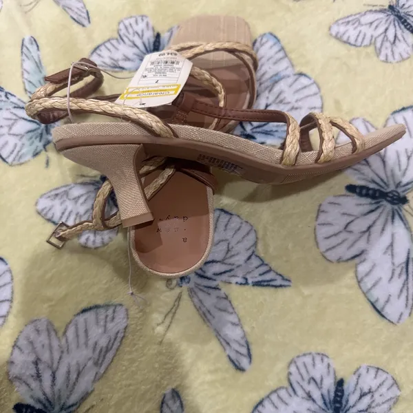 A New Day Women’s Woven Tan Strappy Sandals – Size 8 – New - Image 2