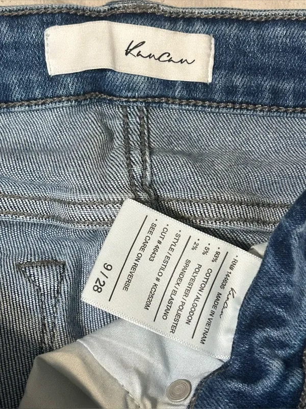 Kancan Low Rise Distressed Medium Wash Flare Denim Jeans Women’s Size 9 28 - Image 9