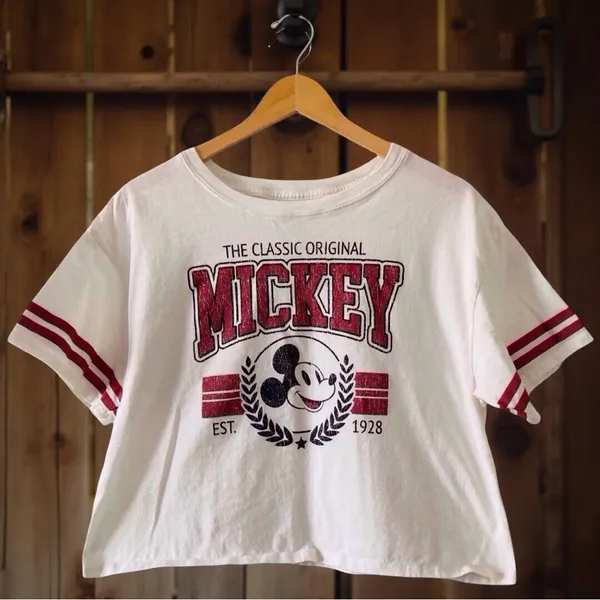 Mickey Mouse Graphic Tee | Cropped Graphic – XL. Vintage inspired design - Image 3