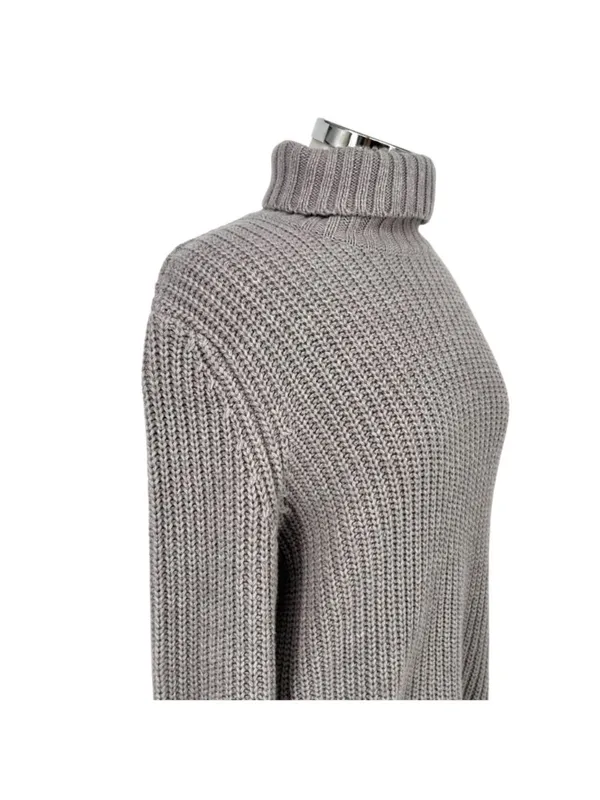 Bershka Chunky Turtleneck Sweater Cozycore Minimalist Gray Size Medium - Image 5