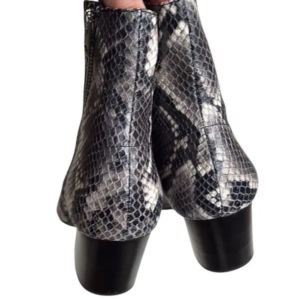 All Saints Leather Aster Snake Print Ankle Boots Size 9 - Image 6