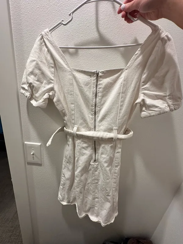 White jean dress Size M - Image 3