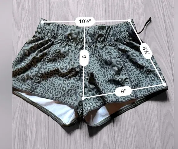 HURLEY Women’s Leopard Print Camo Green Swim Shorts - Image 6