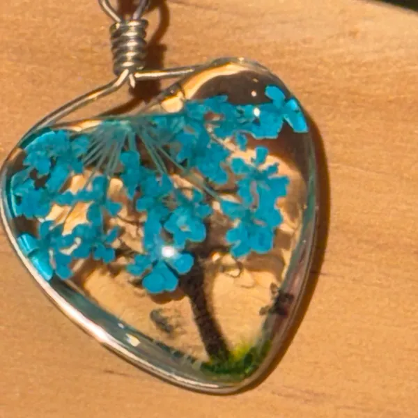 925 silver tree of life heart pendant necklace - Image 2