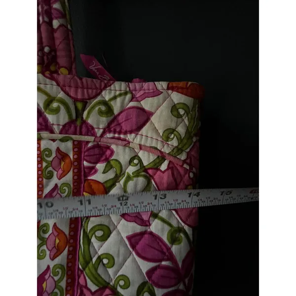 Vera Bradley Quilted Pink and Green Floral Tote Bag - Image 3