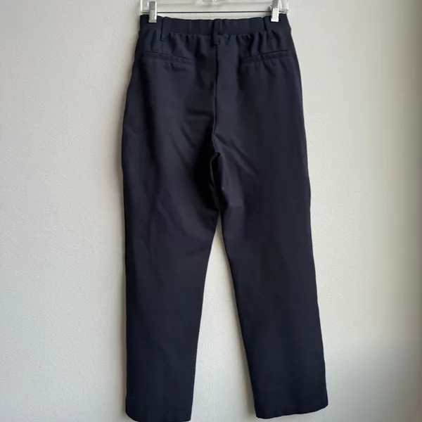 Quince Navy Blue Ponte Pants Straight Leg Size Medium 27" Inseam Office Career - Image 4