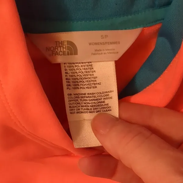 The North Face Orange and Blue Hoodie Size Small - Image 4