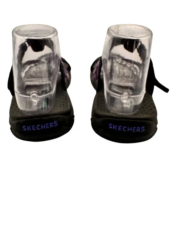 Skechers Size 9 Sandals Slight Adjustable Straps Black Purple Pattern - Image 10