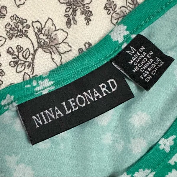 Nina Leonard Green Floral Maxi Skirt‎ Size Medium EUC - Image 3
