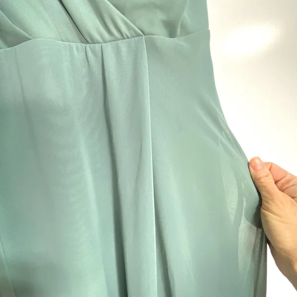 Birdy Grey Sea Glass Green Kaia Chiffon Maxi Bridesmaid Dress L - Image 12