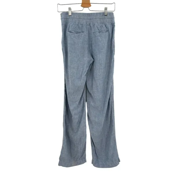 Athleta Cabo Linen‎ Wide Leg Pant Chambray Blue Size 0 - Image 9