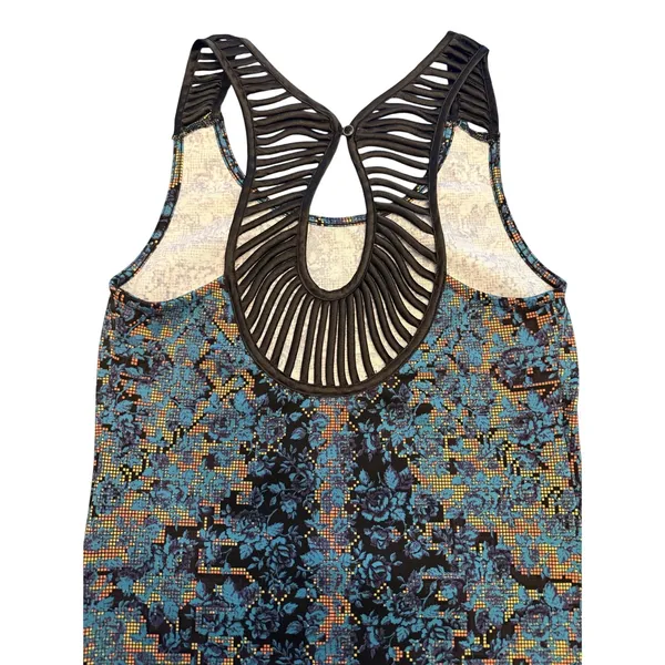 Free People Tapestry Digital Damsel Bodycon Mini Dress Women’s Size S Neon Glow - Image 6