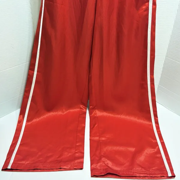 Offline By Aerie Your A Winner Satin Trousers Small Wide Leg Athleisure - Image 3