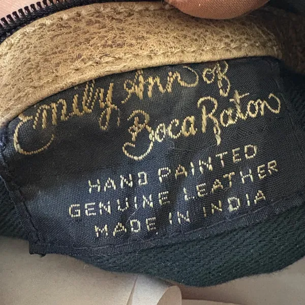Vintage Hand-Painted Leather Satchel Safari Animals Emily Ann of Boca Raton - Image 7