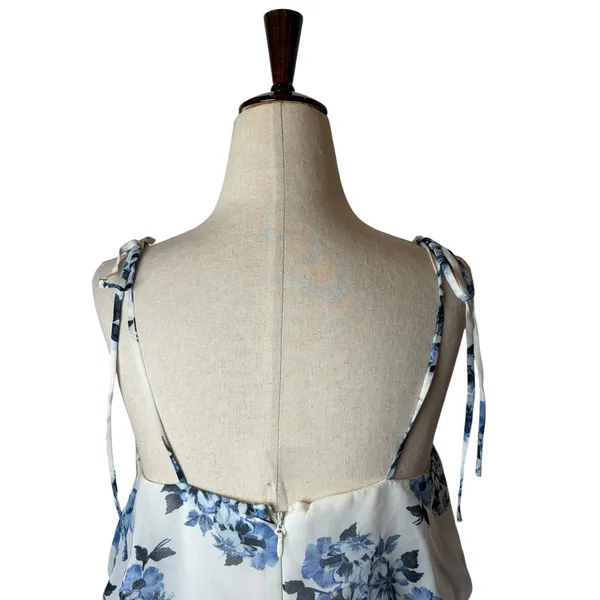 Lulus Pollen for You Maxi Dress Women Small Blue White Floral Chiffon Wedding - Image 4