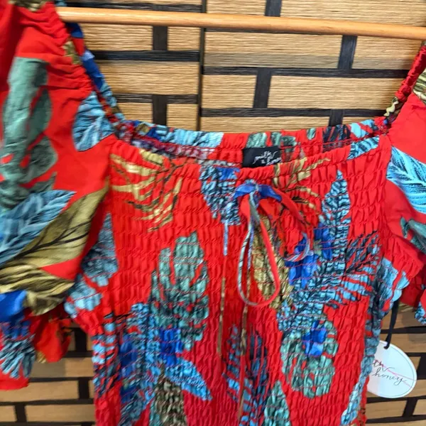 Milk & Honey Red Floral‎ Dress Size Medium - Image 4