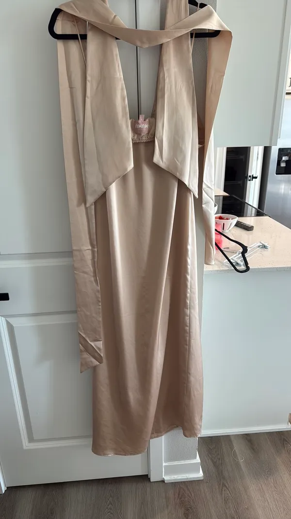 Show Me Your Mumu Dress Champagne Luxe Satin - Image 8