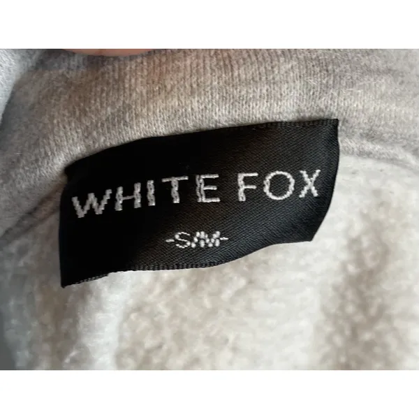 White Fox Los Angeles Quarter Zip Sweatshirt S/M Gray Oversized Pullover￼ - Image 6