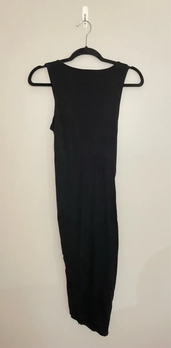 High Low Side Knot Midi Dress, Black, Size XS, NWT - Image 2