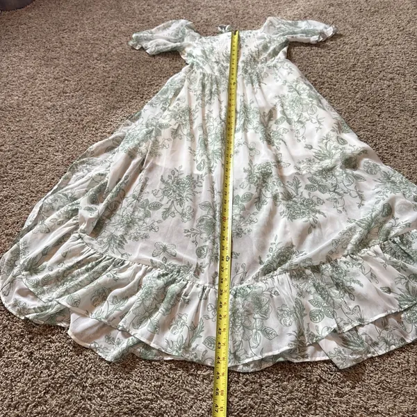 Scarlet Darkness Floral Toile Smocked Midi Dress Fairy Cottage Core Sz Small - Image 7