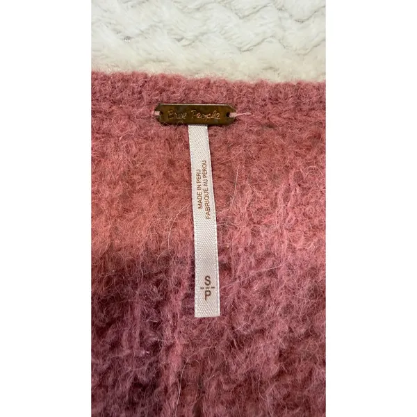Free People Alpaca Blend V-Neck Cropped Sweater Rose Pink OB1010814 Small - Image 5