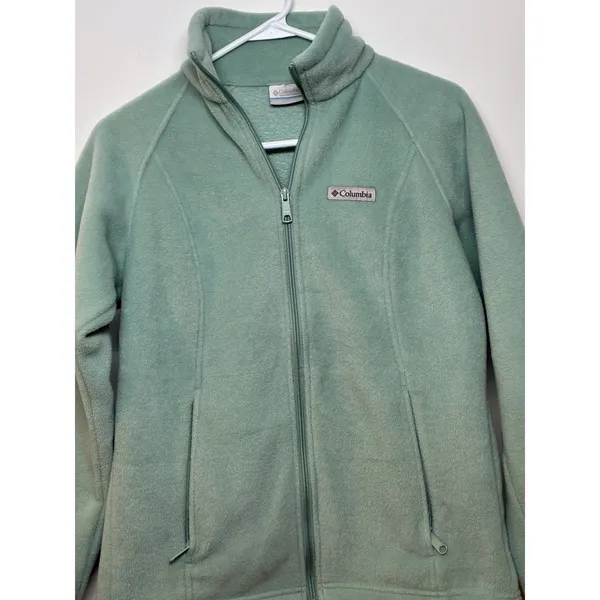 Columbia Benton Springs Womens Sz Small Light Blue Full Zip Fleece Jacket - Image 2