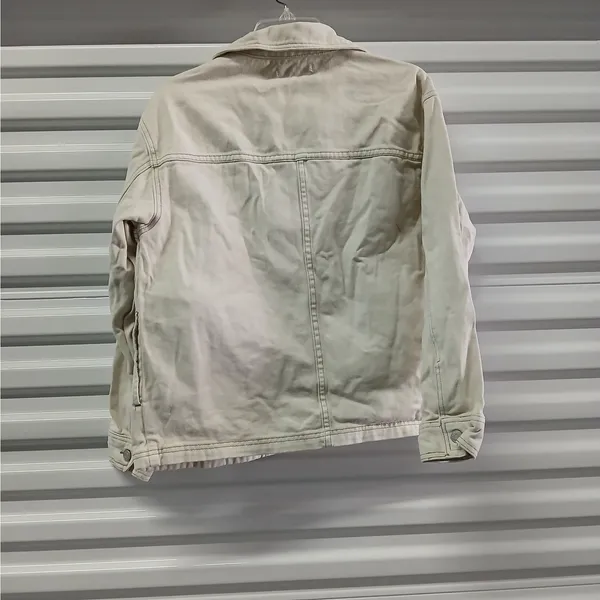 Pacsun Womens Denim Jacket XS/S Beige Oversized Y2K Shacket Trucker Coat Coastal - Image 5