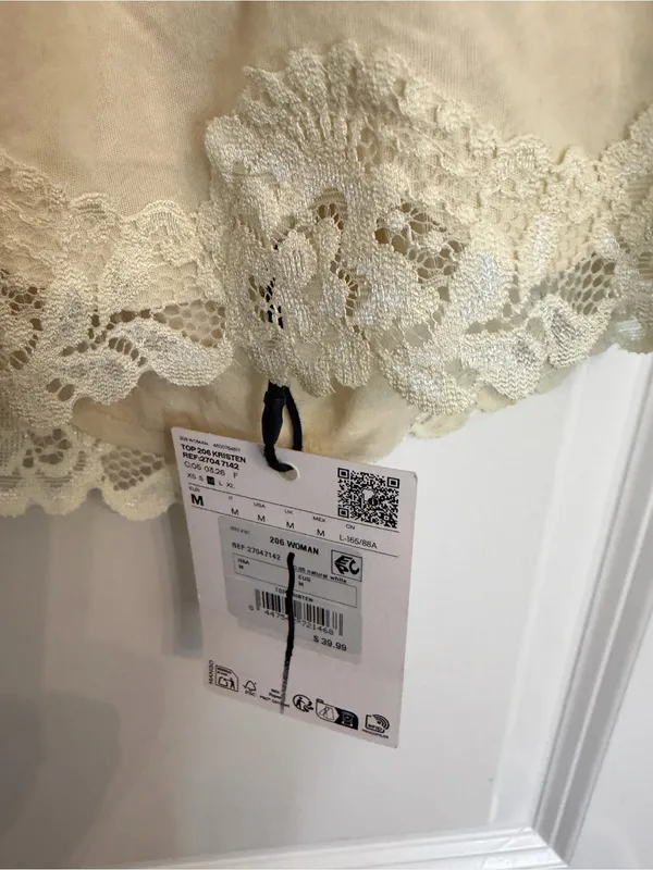 Mango Halter Lace Trim Camisole NWT - Image 3