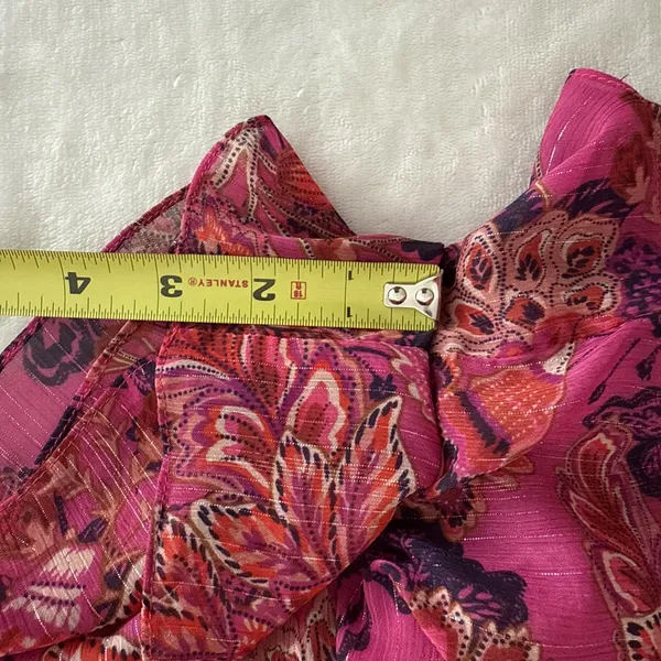 Misa Los Angeles azalea romper in Fuchsia size Small Floral Chiffon Ruffles - Image 11