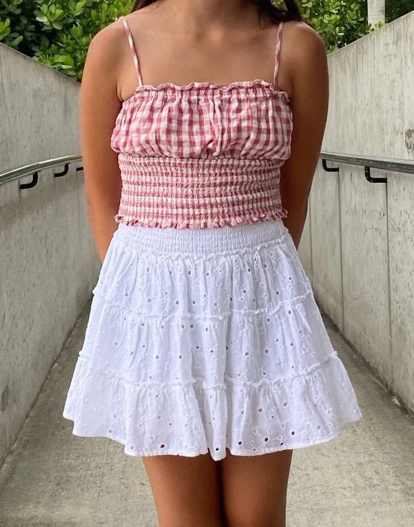 American Eagle Red Gingham Tank Top - Image 3