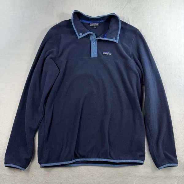 Patagonia Men's M Medium‎ Micro D Snap-T Pullover Microfleece Blue Sweatshirt - Image 3