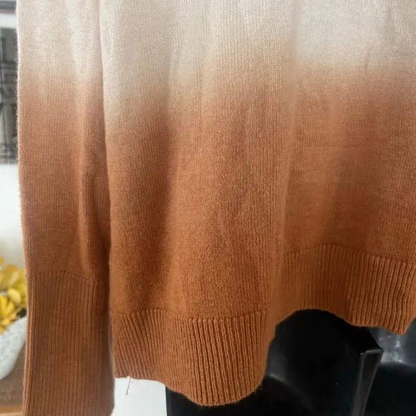 J.Jill Dip Dyed Ombré Cardigan Sweater Womens Large Pink Brown White But… - Image 7