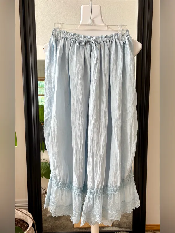 Lace Trim Light Blue Forever Young Bloomer Pants - Image 3