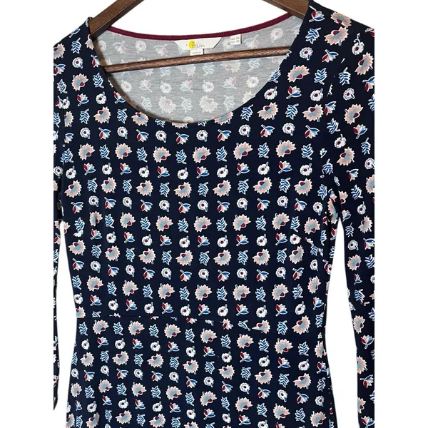 Boden Dress Womens Floral Leaf Print Flare Sleeve Stretch Knee Length Boho Sz 4 - Image 3