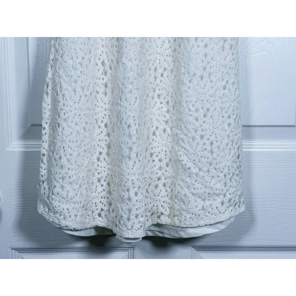 Selfie Leslie Floral Lace Tie Bust Mini Dress Medium White Coquette Bridal Event - Image 7