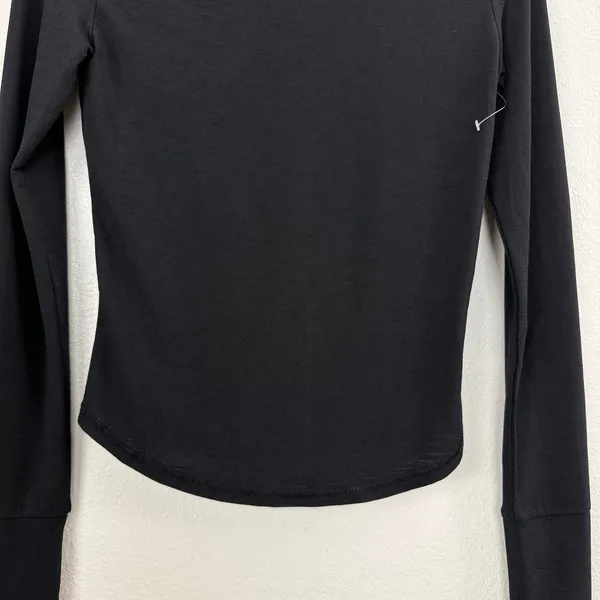 Free People Movement Top Womens XS Black Mock Neck Long Sleeve Thumbhole - Image 3