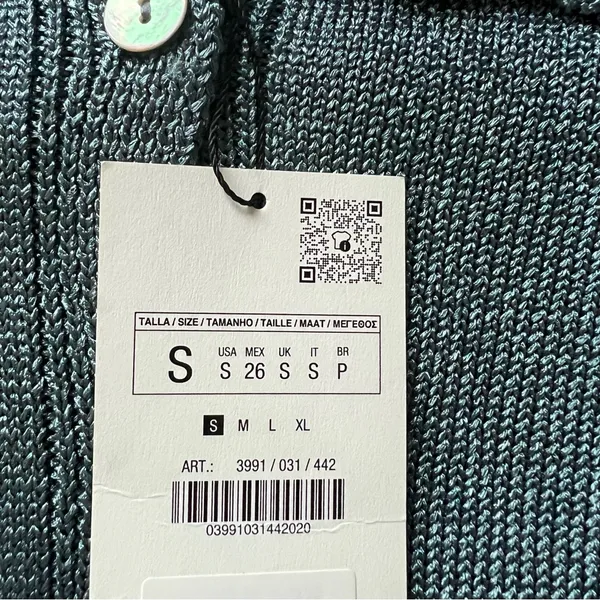 Zara women's Blue Knit Shirt size S - Image 5