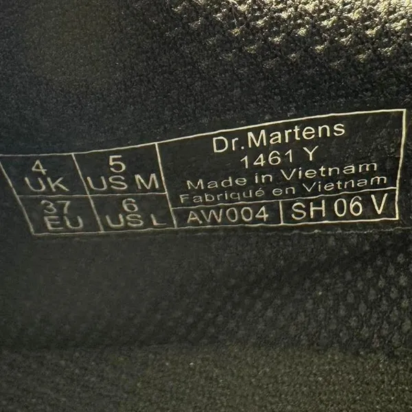 Dr. Martens 1461Y Black Leather Oxford Shoes Unisex US M5/L6/EU 36 - Image 5