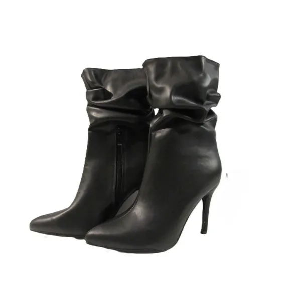 FOREVER LINK Stiletto High Heel Wrinkled Slouchy Dress LILLI Boot Size: 8, BLACK - Image 3