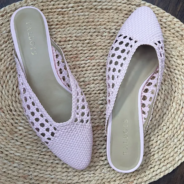 Talbots Edison pink woven mules - Image 4