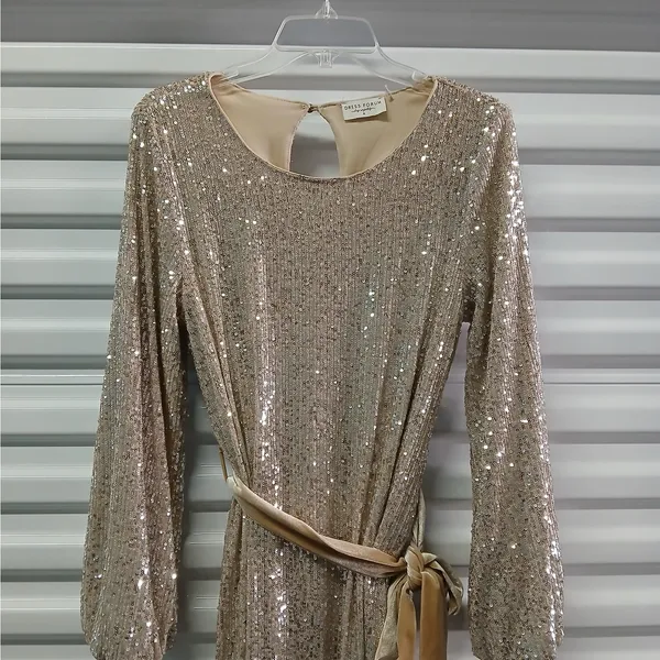 Dress Forum Sequin Dress Women Small Gold Formal Evening Cocktail Party Wedding - Image 7